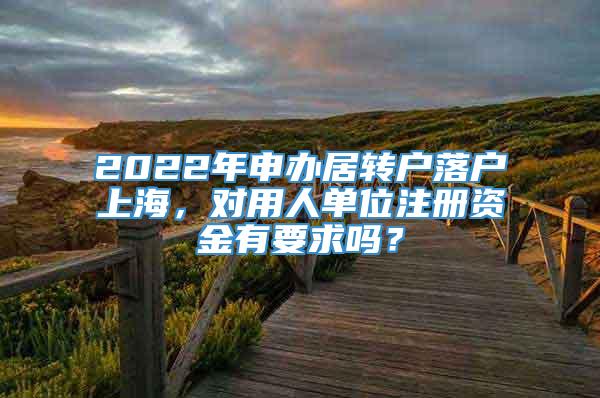 2022年申办居转户落户上海，对用人单位注册资金有要求吗？