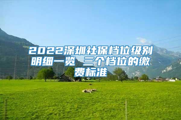 2022深圳社保档位级别明细一览 三个档位的缴费标准
