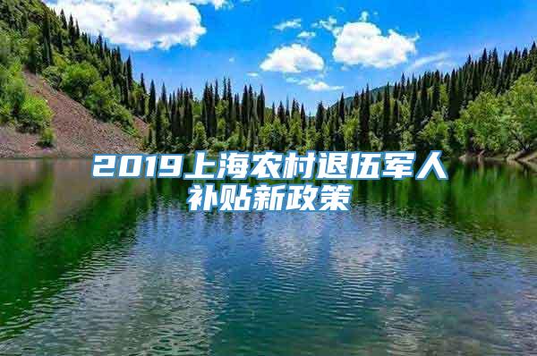 2019上海农村退伍军人补贴新政策