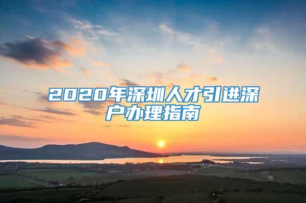 2020年深圳人才引进深户办理指南