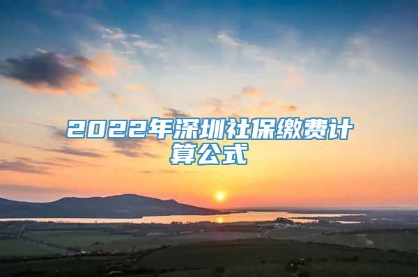 2022年深圳社保缴费计算公式