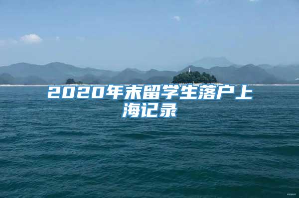 2020年末留学生落户上海记录