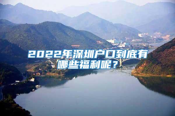 2022年深圳户口到底有哪些福利呢？