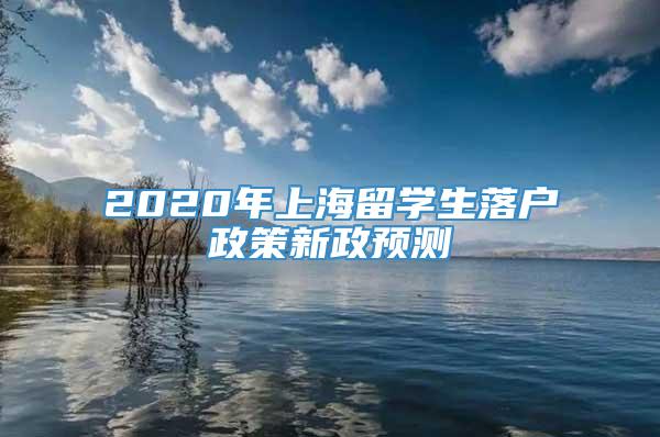 2020年上海留学生落户政策新政预测