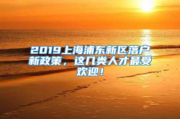2019上海浦东新区落户新政策，这几类人才最受欢迎！