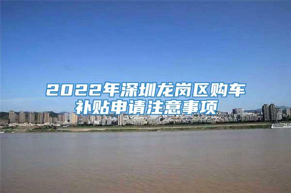 2022年深圳龙岗区购车补贴申请注意事项