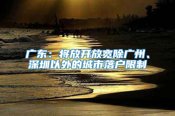 广东：将放开放宽除广州、深圳以外的城市落户限制