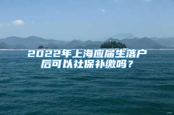 2022年上海应届生落户后可以社保补缴吗？