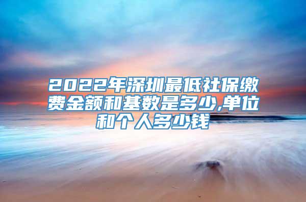 2022年深圳最低社保缴费金额和基数是多少,单位和个人多少钱