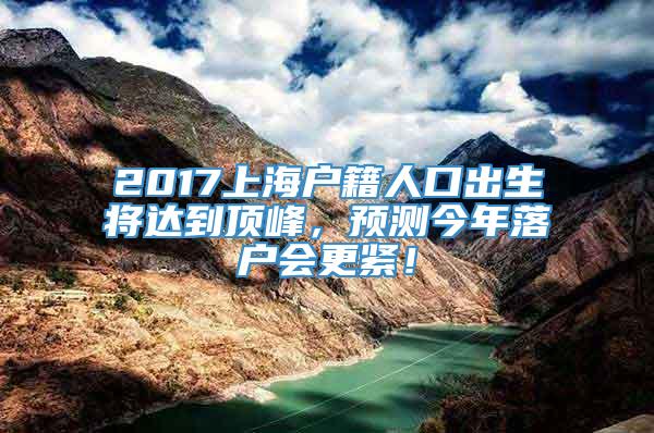 2017上海户籍人口出生将达到顶峰，预测今年落户会更紧！