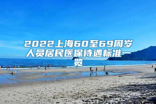 2022上海60至69周岁人员居民医保待遇标准一览