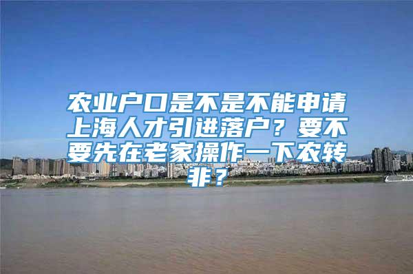 农业户口是不是不能申请上海人才引进落户？要不要先在老家操作一下农转非？