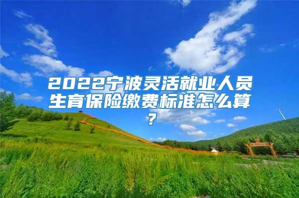 2022宁波灵活就业人员生育保险缴费标准怎么算？
