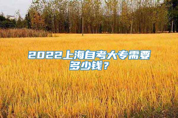 2022上海自考大专需要多少钱？