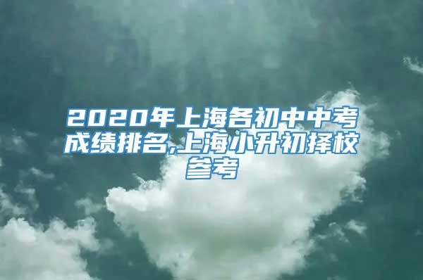2020年上海各初中中考成绩排名,上海小升初择校参考