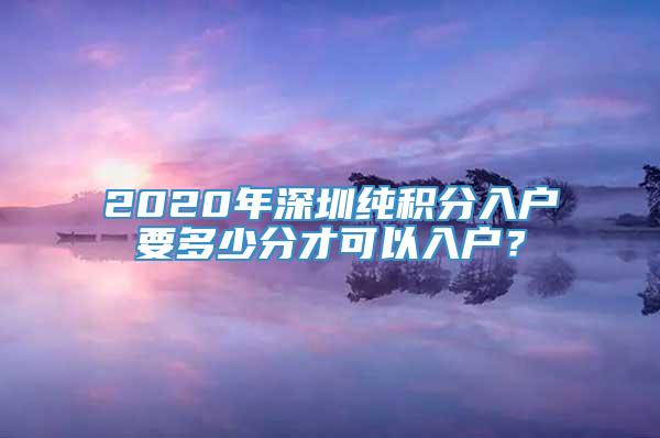 2020年深圳纯积分入户要多少分才可以入户？