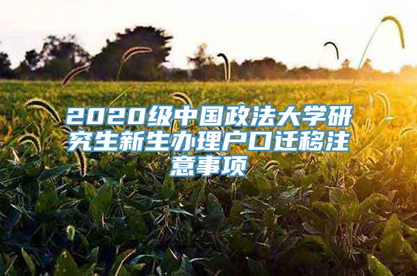 2020级中国政法大学研究生新生办理户口迁移注意事项