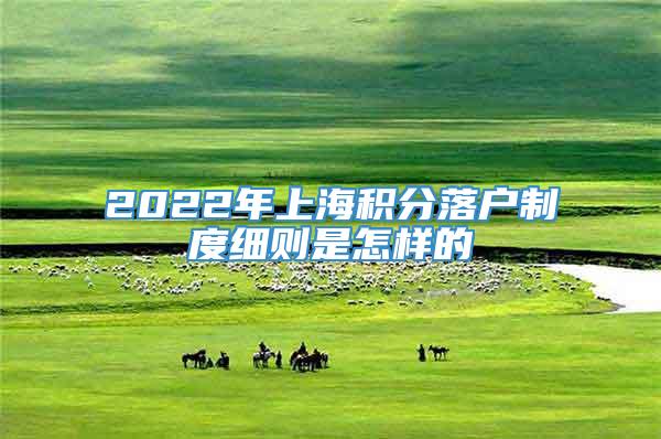 2022年上海积分落户制度细则是怎样的