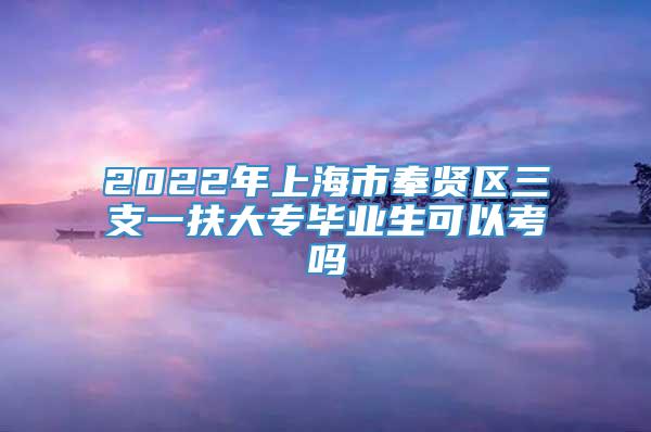 2022年上海市奉贤区三支一扶大专毕业生可以考吗