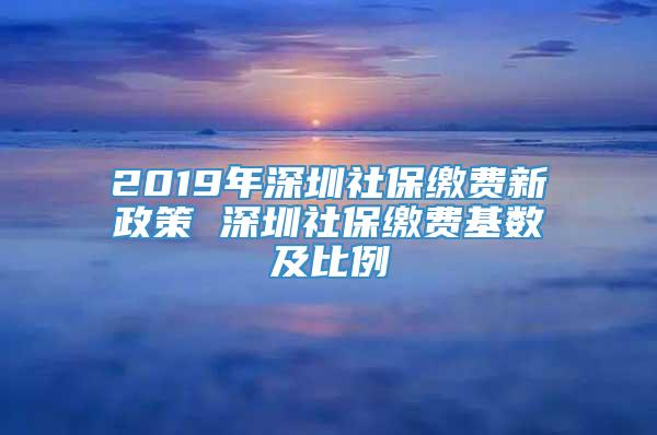 2019年深圳社保缴费新政策 深圳社保缴费基数及比例