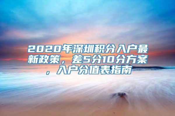 2020年深圳积分入户最新政策，差5分10分方案，入户分值表指南
