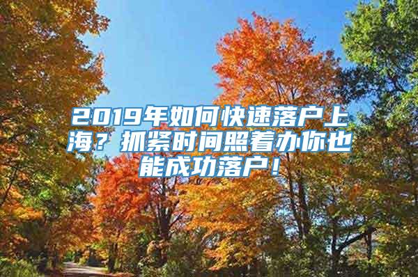2019年如何快速落户上海？抓紧时间照着办你也能成功落户！