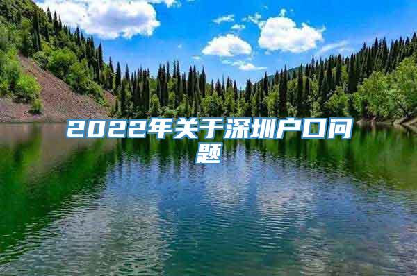 2022年关于深圳户口问题
