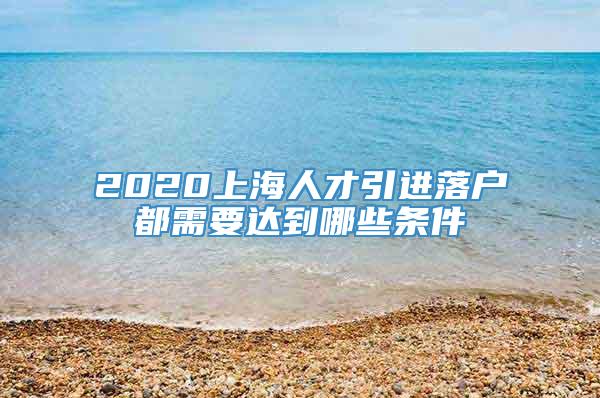 2020上海人才引进落户都需要达到哪些条件