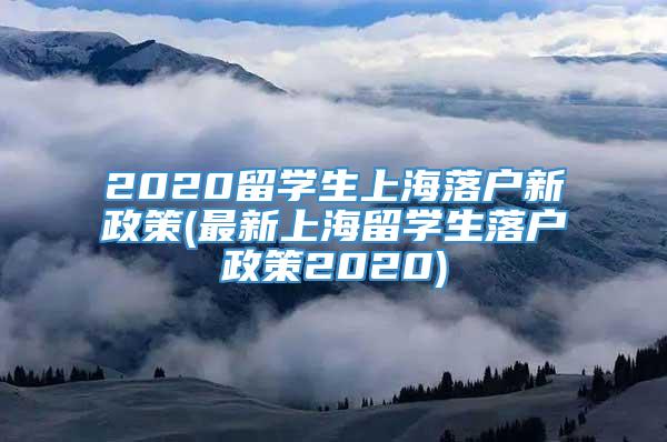 2020留学生上海落户新政策(最新上海留学生落户政策2020)