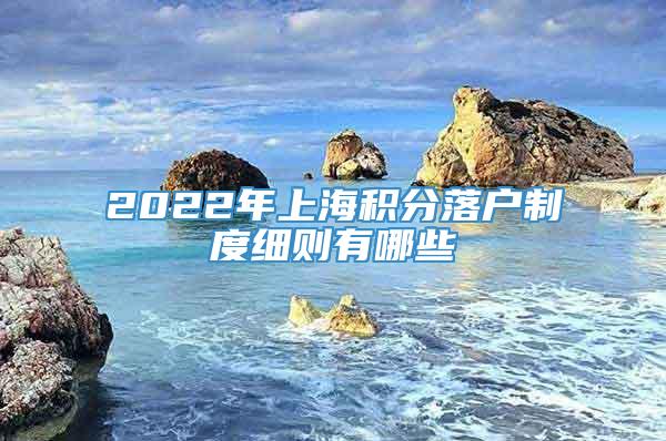 2022年上海积分落户制度细则有哪些