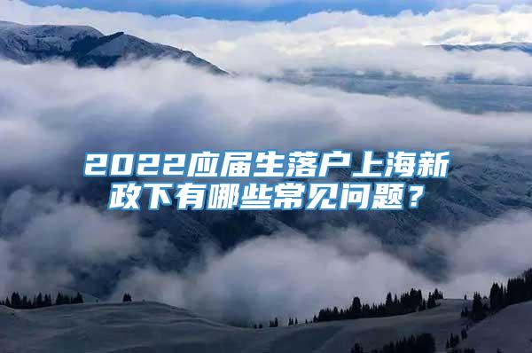 2022应届生落户上海新政下有哪些常见问题？