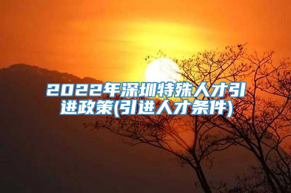 2022年深圳特殊人才引进政策(引进人才条件)
