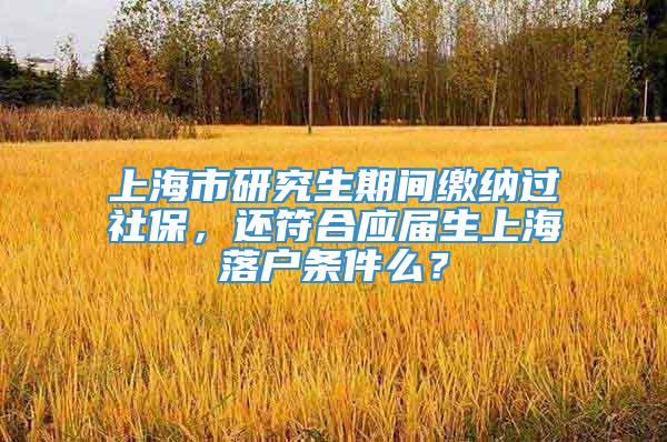 上海市研究生期间缴纳过社保，还符合应届生上海落户条件么？