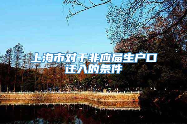上海市对于非应届生户口迁入的条件