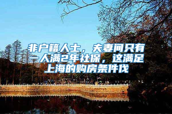 非户籍人士，夫妻间只有一人满2年社保，这满足上海的购房条件伐
