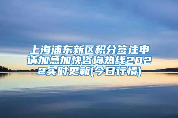 上海浦东新区积分签注申请加急加快咨询热线2022实时更新(今日行情)