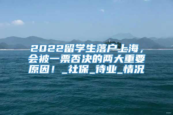 2022留学生落户上海，会被一票否决的两大重要原因！_社保_待业_情况