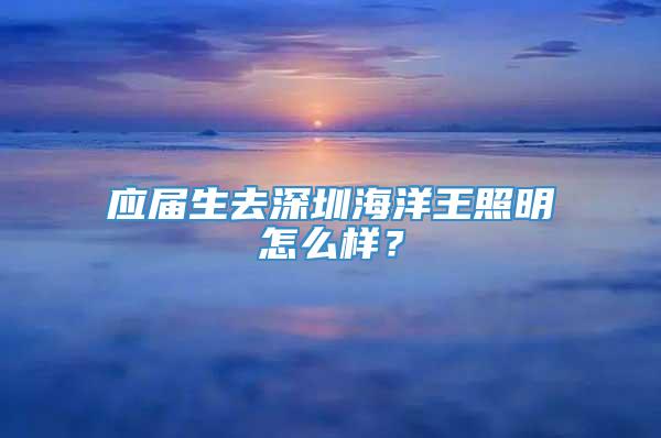 应届生去深圳海洋王照明怎么样？