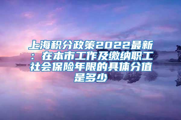 上海积分政策2022最新：在本市工作及缴纳职工社会保险年限的具体分值是多少