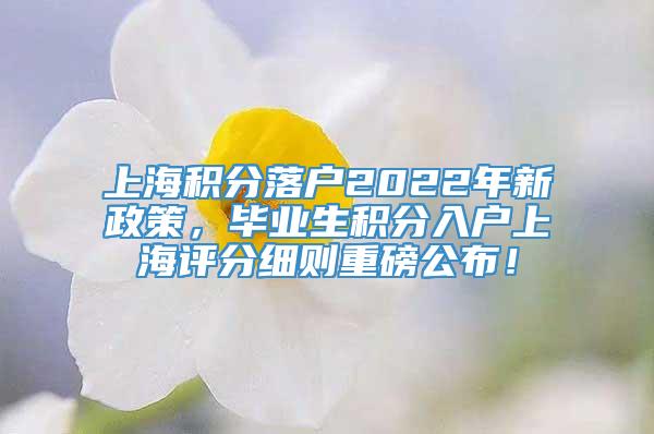 上海积分落户2022年新政策，毕业生积分入户上海评分细则重磅公布！
