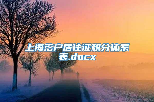 上海落户居住证积分体系表.docx