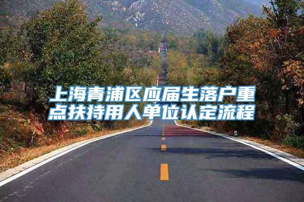 上海青浦区应届生落户重点扶持用人单位认定流程