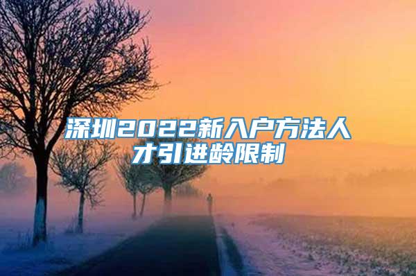 深圳2022新入户方法人才引进龄限制