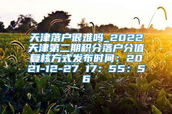 天津落户很难吗_2022天津第二期积分落户分值复核方式发布时间：2021-12-27 17：55：56