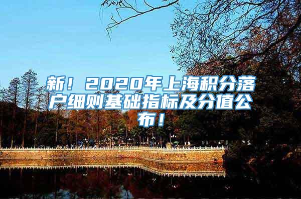 新！2020年上海积分落户细则基础指标及分值公布！