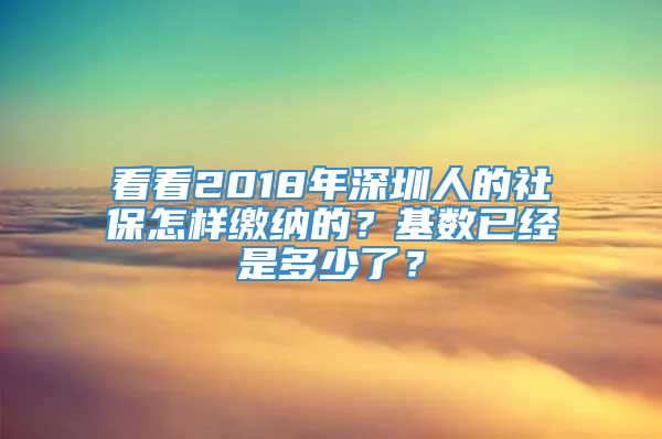 看看2018年深圳人的社保怎样缴纳的？基数已经是多少了？