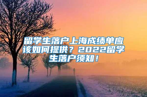 留学生落户上海成绩单应该如何提供？2022留学生落户须知！