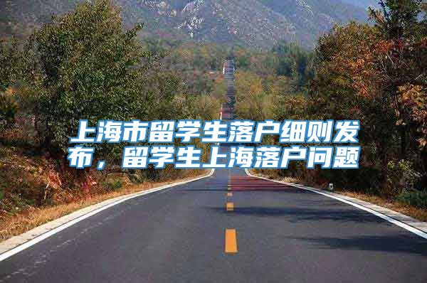 上海市留学生落户细则发布，留学生上海落户问题