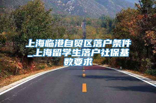 上海临港自贸区落户条件_上海留学生落户社保基数要求