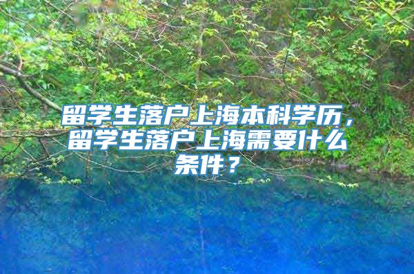 留学生落户上海本科学历，留学生落户上海需要什么条件？